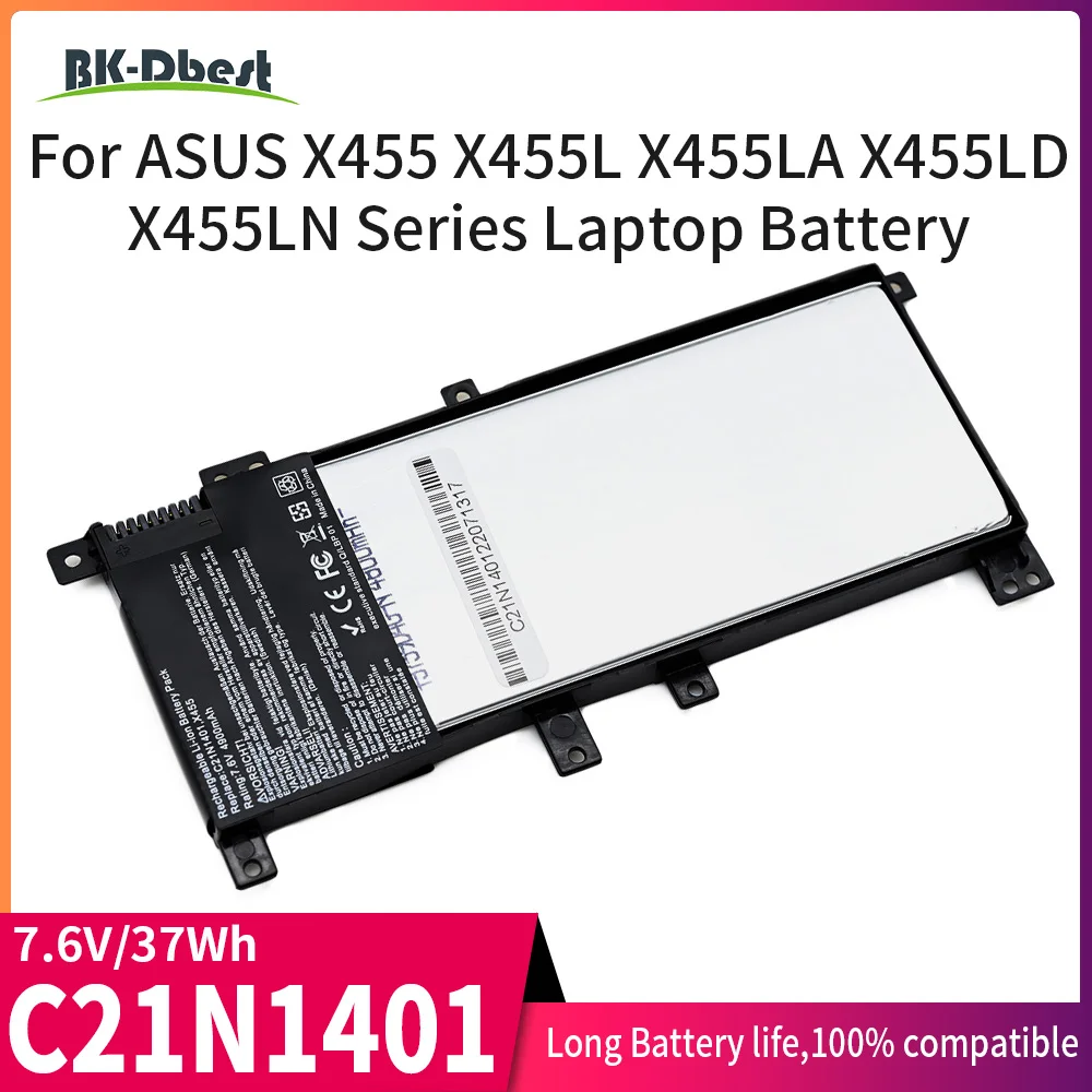 BK-Dbest Factory Direct Supply Wholesale C21N1401 C21N1409 X455 Laptop Battery For ASUS X455 X455L X455LA X455LD X455LN
BK-Dbest Factory Direct Supply Wholesale C21N1401 C21N1409 X455 Laptop Battery For ASUS X455 X455L X455LA X455LD X455LN