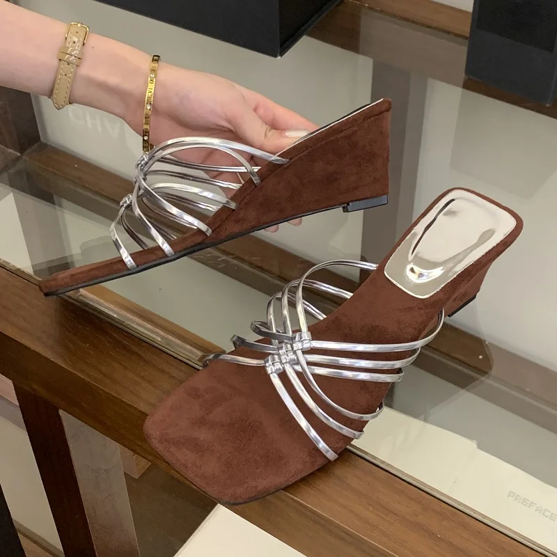 Aneikeh Brown Suede Silver Strap Square Toe Low Heel Mules Women 2026 Spring Summer Fashion Casual Office Party Dress Shoes
Aneikeh Brown Suede Silver Strap Square Toe Low Heel Mules Women 2026 Spring Summer Fashion Casual Office Party Dress Shoes
