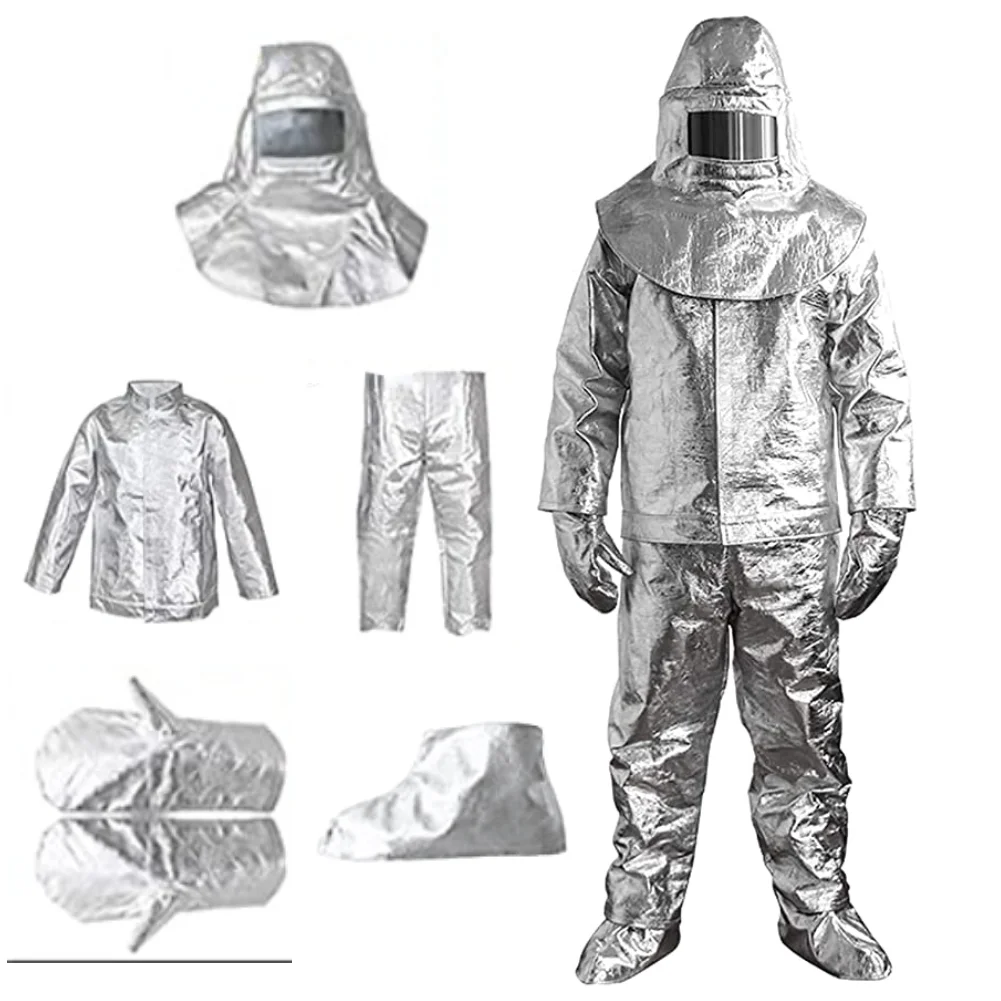 1000 Degrees Aluminized Anti Fire Heat Insulation Resistance Suits Fire Fighting Protective Suits
1000 Degrees Aluminized Anti Fire Heat Insulation Resistance Suits Fire Fighting Protective Suits