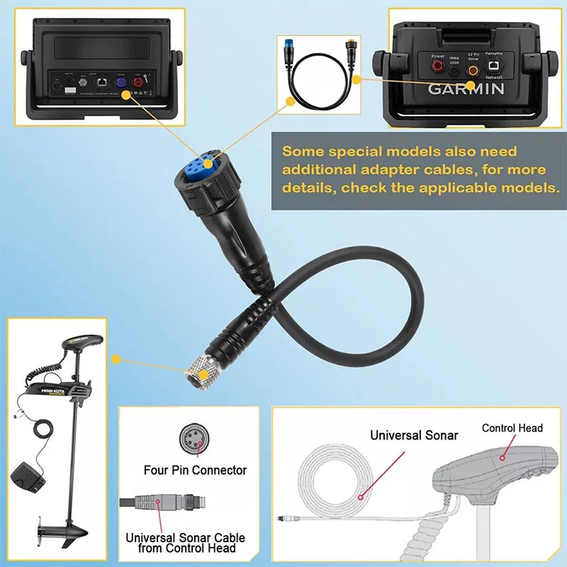 1852074 MKR-US2-14 8-Pin Adaptor Cable, Universal Sonar 2 Adapter Plug, Replacement for Garmin echoMAP, GPSmap Series Fishfinder
1852074 MKR-US2-14 8-Pin Adaptor Cable, Universal Sonar 2 Adapter Plug, Replacement for Garmin echoMAP, GPSmap Series Fishfinder