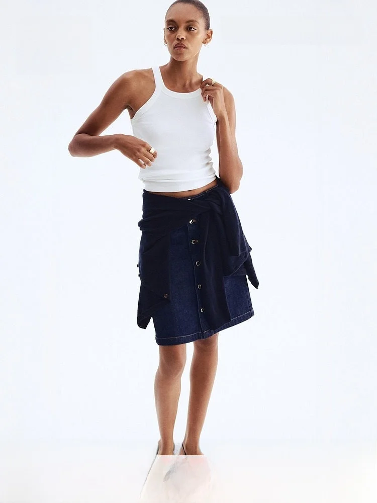 H&M Summer Women's Denim Skirt Casual High Waist Cotton A-Line Skirt Slim Fit Style 1303115 Ladies Fashion Apparel
H&M Summer Women's Denim Skirt Casual High Waist Cotton A-Line Skirt Slim Fit Style 1303115 Ladies Fashion Apparel