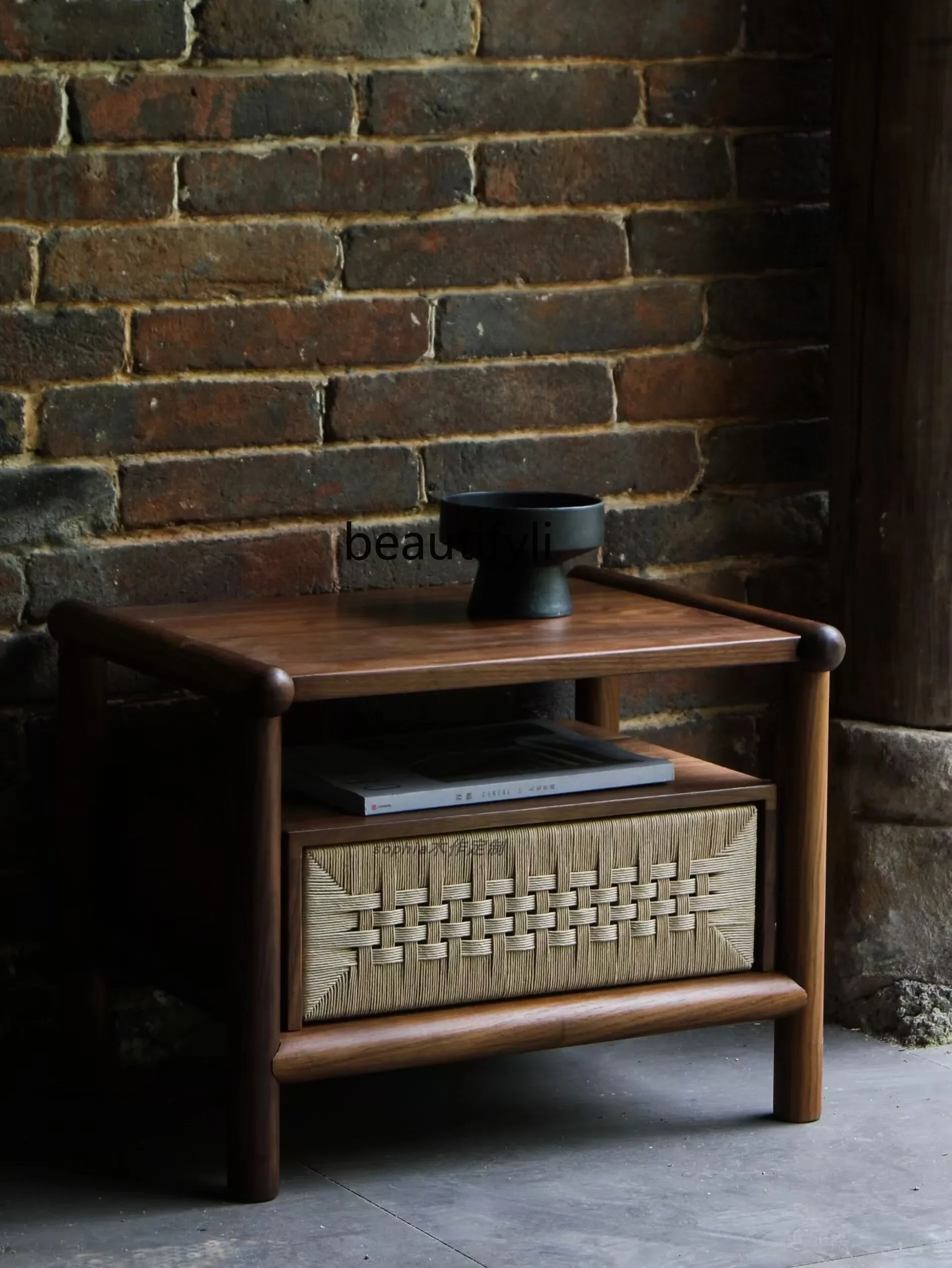 New Chinese retro style black walnut bedside table Nordic Japanese pure solid wood wabi sabi wind bedroom furniture
New Chinese retro style black walnut bedside table Nordic Japanese pure solid wood wabi sabi wind bedroom furniture