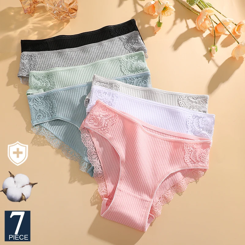 FINETOO 7PCS Cotton Underwear Women's Panties Set Comfort Underpants Floral Lace Briefs For Woman Sexy Low-Rise Pantys Intimates
FINETOO 7PCS Cotton Underwear Women's Panties Set Comfort Underpants Floral Lace Briefs For Woman Sexy Low-Rise Pantys Intimates
