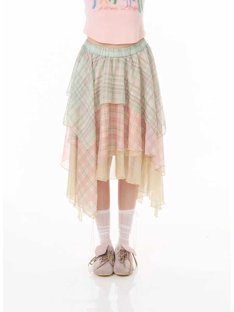Spring Sakura Lemon Macaron Gingham Uneven Chiffon Cake Skirt Half Skirt Women's Style Irregular Skirt Polyester Fiber
Spring Sakura Lemon Macaron Gingham Uneven Chiffon Cake Skirt Half Skirt Women's Style Irregular Skirt Polyester Fiber