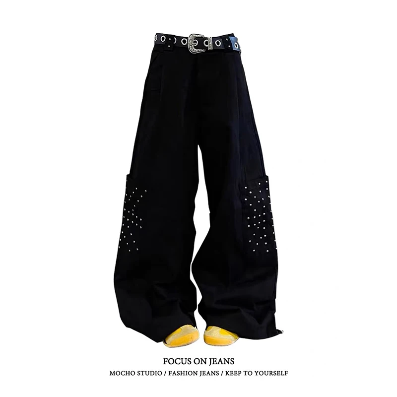 ZHIZOU Women Baggy Jeans Academia 2000s Y2k Japanese Grunge Goth Denim Cargo Pants High Street Rhinestone Hip-pop Long Trousers
ZHIZOU Women Baggy Jeans Academia 2000s Y2k Japanese Grunge Goth Denim Cargo Pants High Street Rhinestone Hip-pop Long Trousers