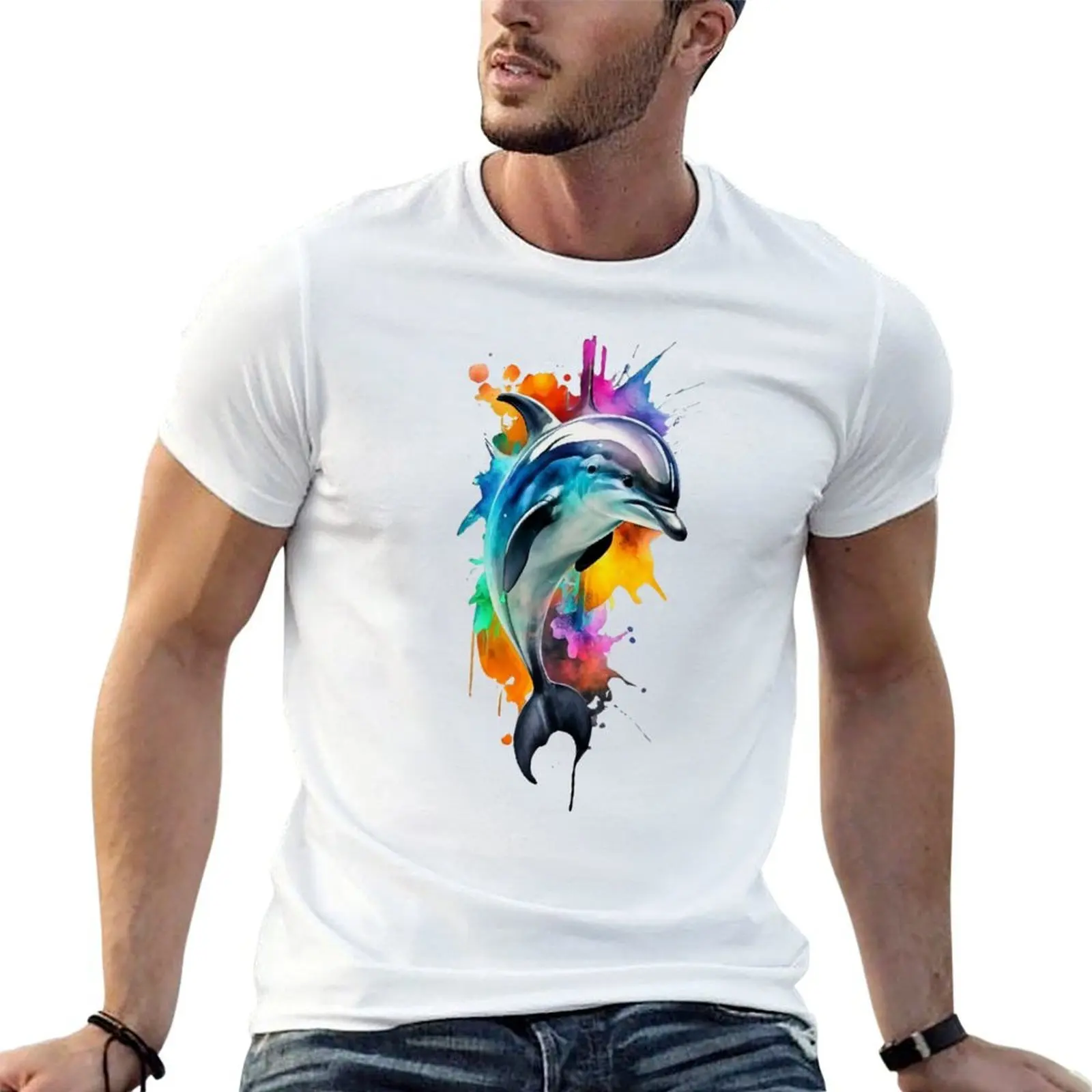 Bottlenose Dolphin Watercolor Painting T-Shirt t shirts for man cotton soft anime tshirt T-Shirt
Bottlenose Dolphin Watercolor Painting T-Shirt t shirts for man cotton soft anime tshirt T-Shirt
