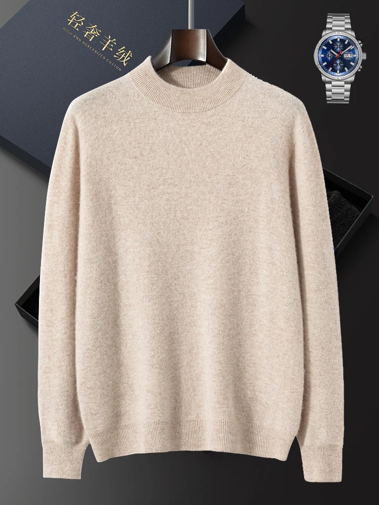 Мужской свитер TLOML из 100% кашемира, осенне-зимний, теплый, базовый, с воротником-стойкой, с длинным рукавом, пуловер, кашемировый трикотаж, стильный повседневный топ
Мужской свитер TLOML из 100% кашемира, осенне-зимний, теплый, базовый, с воротником-стойкой, с длинным рукавом, пуловер, кашемировый трикотаж, стильный повседневный топ