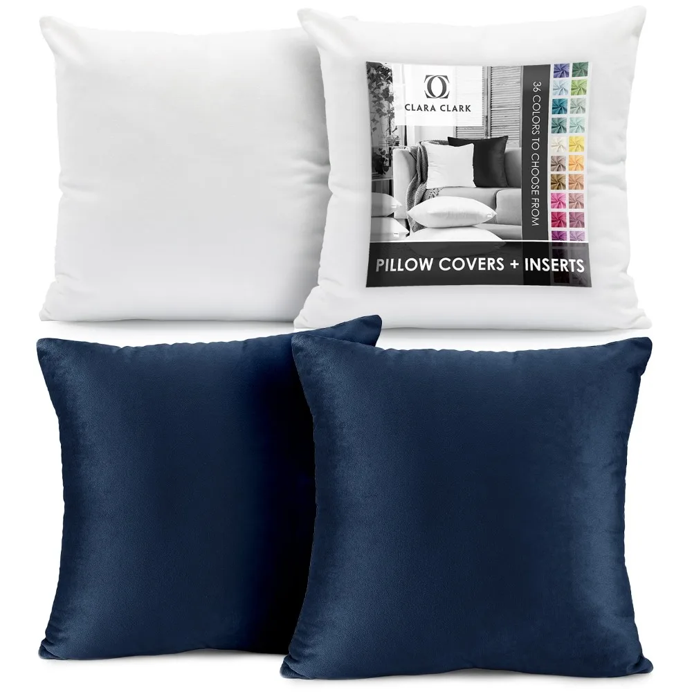 Plush Solid Decorative Microfiber Square Throw Pillow Cover with Throw Pillow Insert for Couch, Navy Blue, 28x28, 4 Piece Decor
Plush Solid Decorative Microfiber Square Throw Pillow Cover with Throw Pillow Insert for Couch, Navy Blue, 28x28, 4 Piece Decor