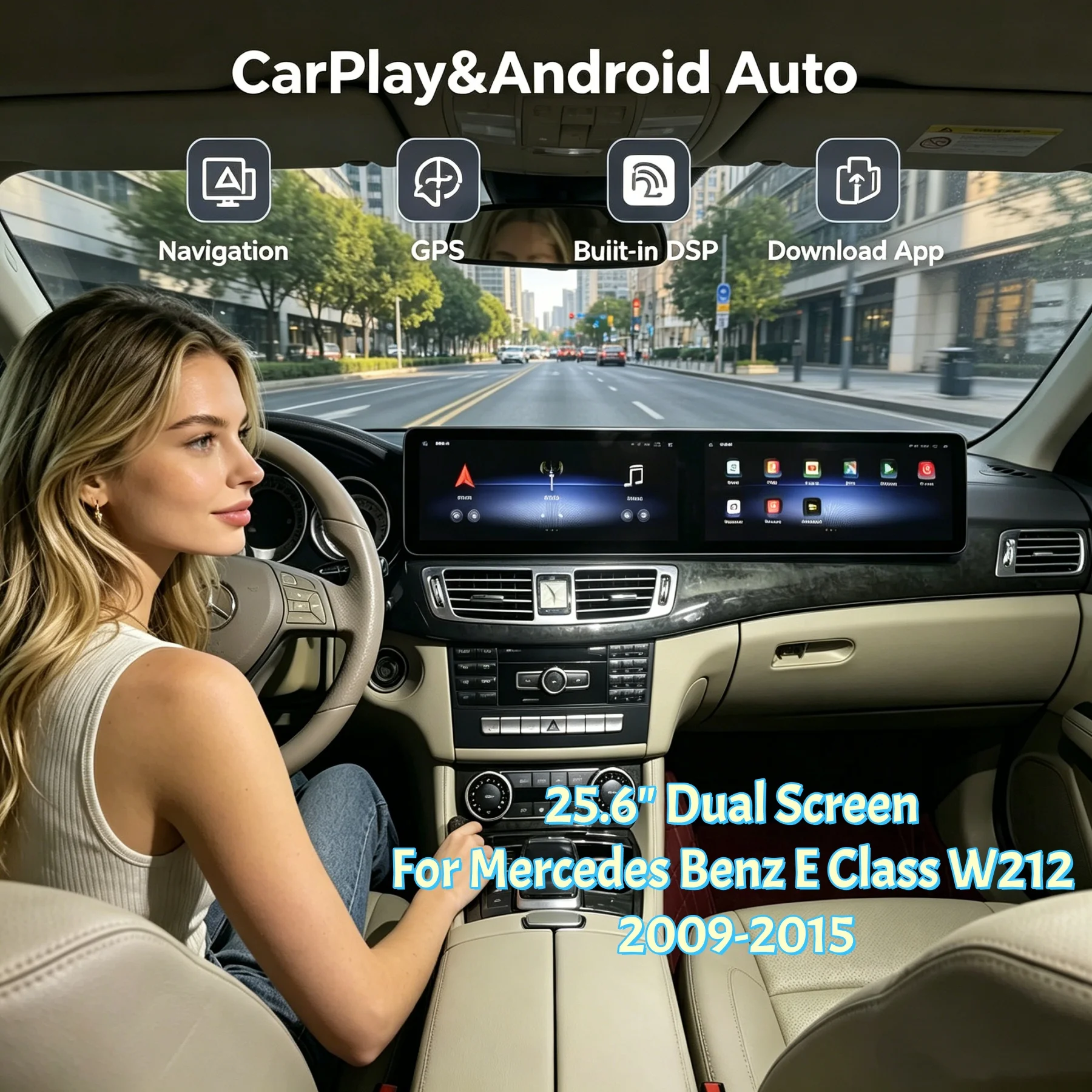 25.6 inch Dual Screen Car Radio For Mercedes Benz E Class W212 2009-2015 Carplay GPS Android Multimedia Player Head Unit RHD LHD
25.6 inch Dual Screen Car Radio For Mercedes Benz E Class W212 2009-2015 Carplay GPS Android Multimedia Player Head Unit RHD LHD