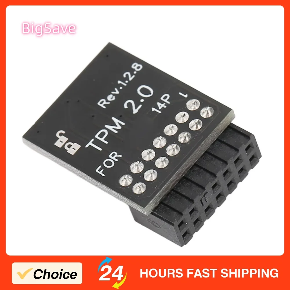 TPM 2.0 Encryption Security Module 14Pin LPC Interface Remote Card Encryption Durable Security Module for ASUS 14Pin LPC Tpm 2.0