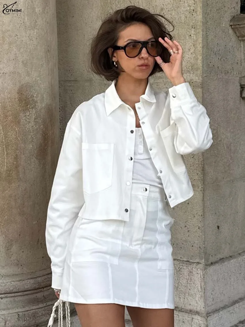 Oymimi Casual White Women' S Clothes 2 Piece Sets Fashion Long Sleeve Pockets Button Shirts And Slim Straight Mini Skirts Sets
Oymimi Casual White Women' S Clothes 2 Piece Sets Fashion Long Sleeve Pockets Button Shirts And Slim Straight Mini Skirts Sets