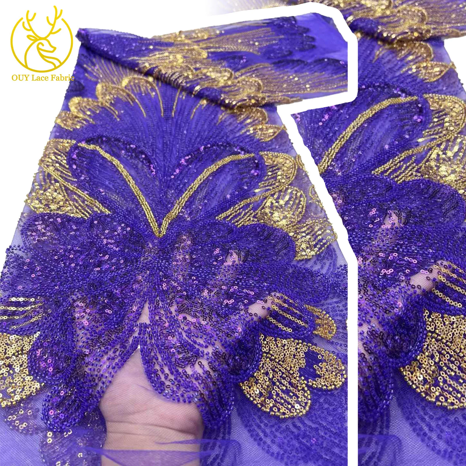 Violet Fashion Elegant French Mesh Embroidery Sequins Beaded Lace Fabric African Nigerian Tulle Lace Fabric Wedding Dresses
Violet Fashion Elegant French Mesh Embroidery Sequins Beaded Lace Fabric African Nigerian Tulle Lace Fabric Wedding Dresses