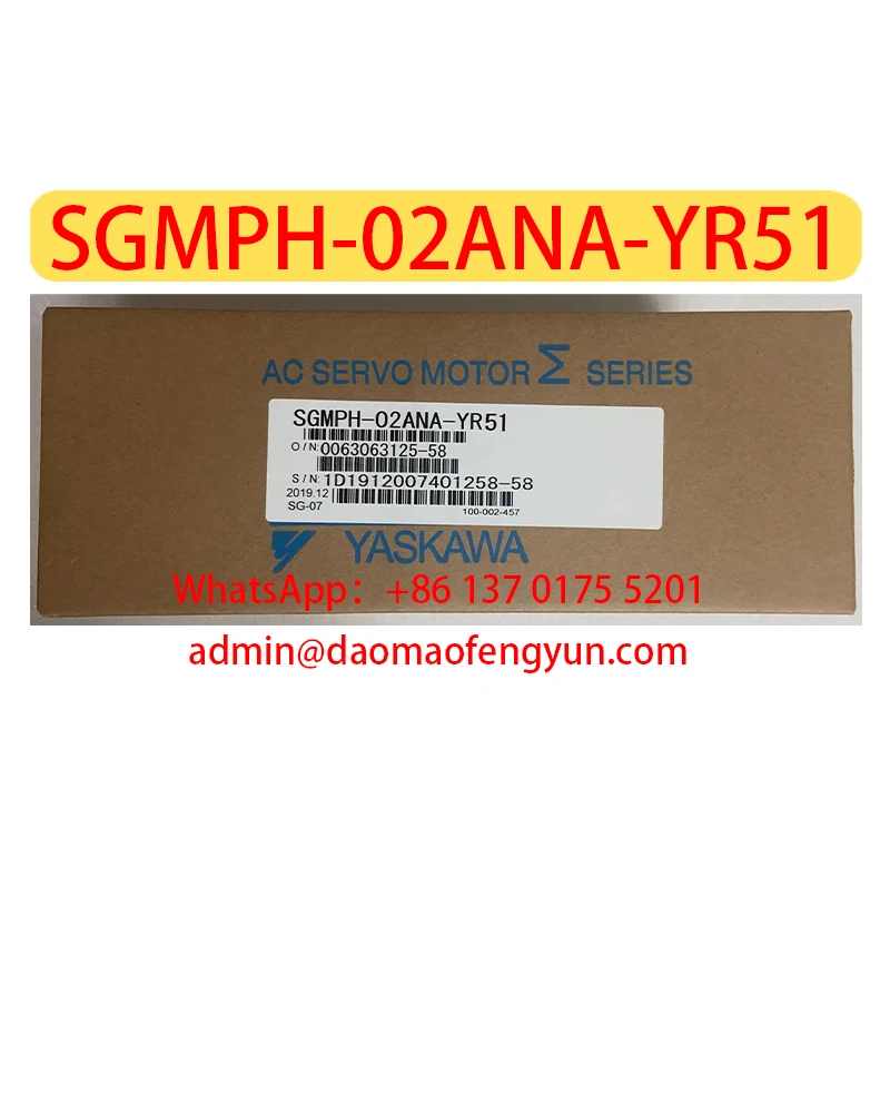 Genuine Original SGMPH-02ANA-YR51 Brand New Servo Motor,SGMPH 02ANA YR51,Fast shipping
Genuine Original SGMPH-02ANA-YR51 Brand New Servo Motor,SGMPH 02ANA YR51,Fast shipping
