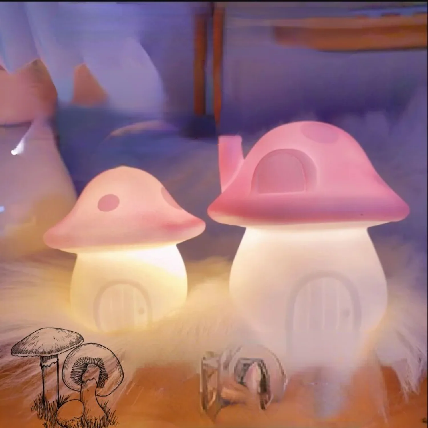 Cute Fun Cute Mushroom Light Night Light Ambient Light Luminous Room Decoration Room Ornament Birthday Gift Small Mushroom
Cute Fun Cute Mushroom Light Night Light Ambient Light Luminous Room Decoration Room Ornament Birthday Gift Small Mushroom