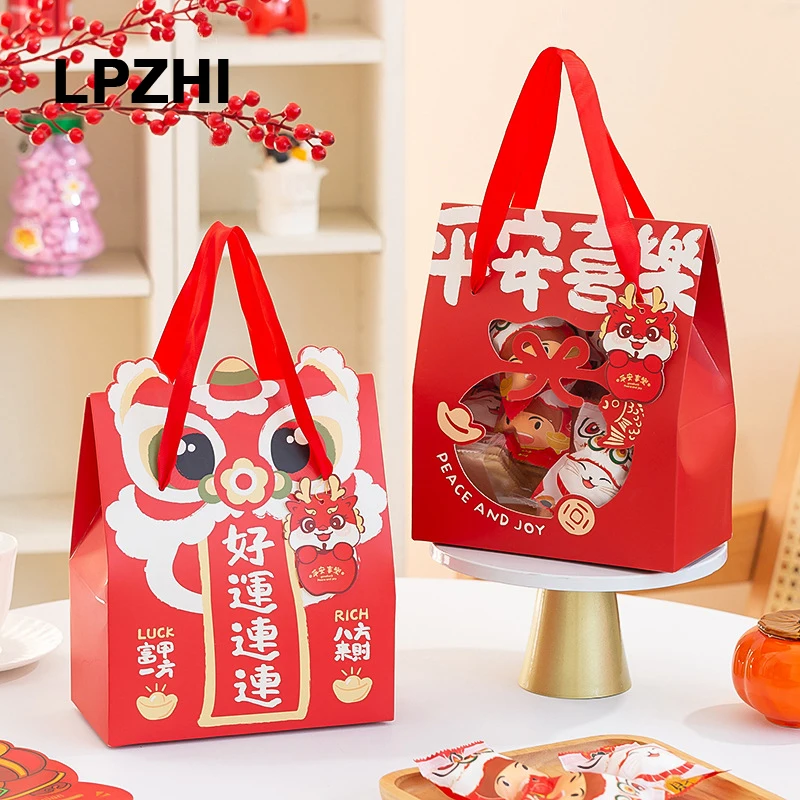 LPZHI 10Pcs Red Chinese New Year Paper Bags With Clear Window Home Party Cookies Candy Snack Nut Gift Packaging Decoration
LPZHI 10Pcs Red Chinese New Year Paper Bags With Clear Window Home Party Cookies Candy Snack Nut Gift Packaging Decoration