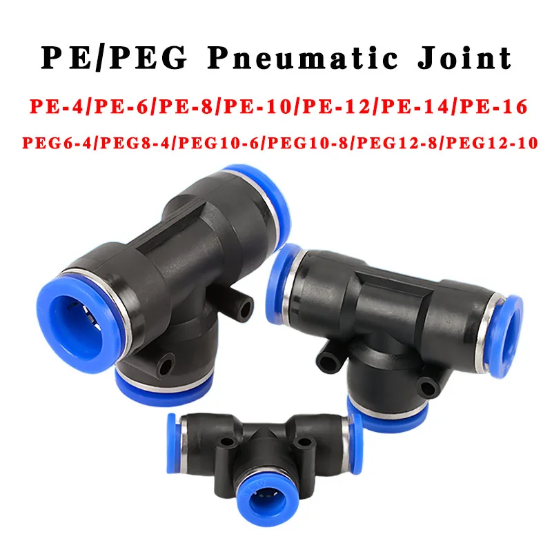 10PCS PE/PEG Plastic Pneumatic Tee Connector Reducer 3 Way T-Shaped Fitting 4-12mm Push to Connect for Air Hose Pipe Compressor
10PCS PE/PEG Plastic Pneumatic Tee Connector Reducer 3 Way T-Shaped Fitting 4-12mm Push to Connect for Air Hose Pipe Compressor