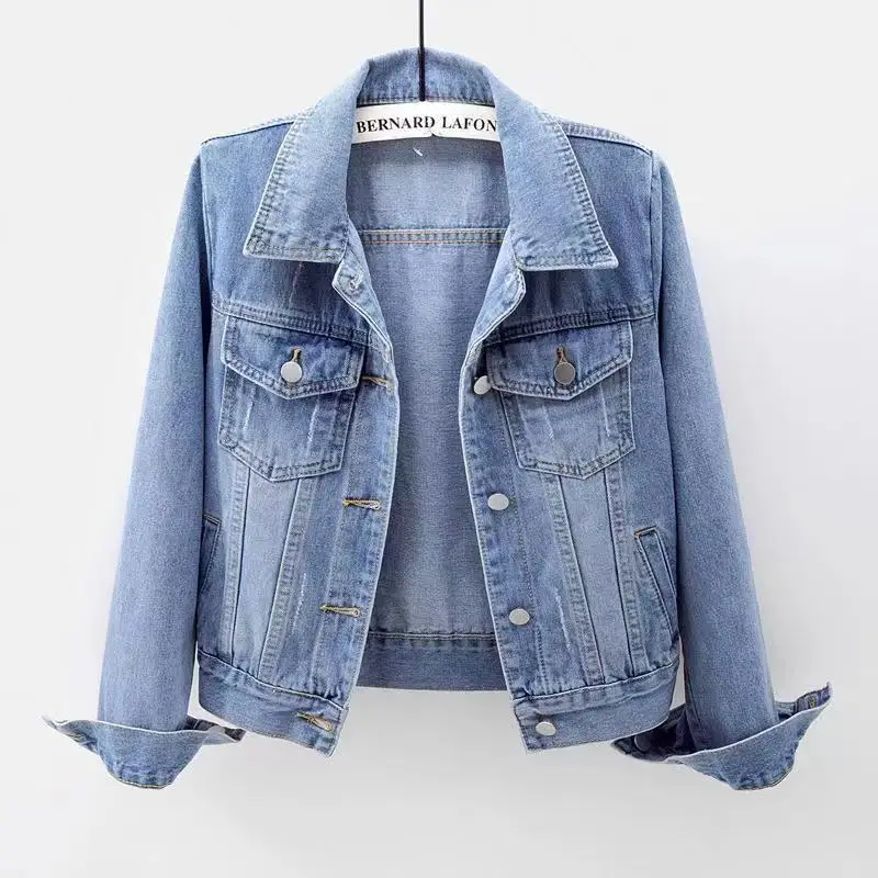 Womens Slim Fit Short Denim Jacket Washed Single Breasted Long Sleeve Casual Versatile Outerwear Tops
Womens Slim Fit Short Denim Jacket Washed Single Breasted Long Sleeve Casual Versatile Outerwear Tops