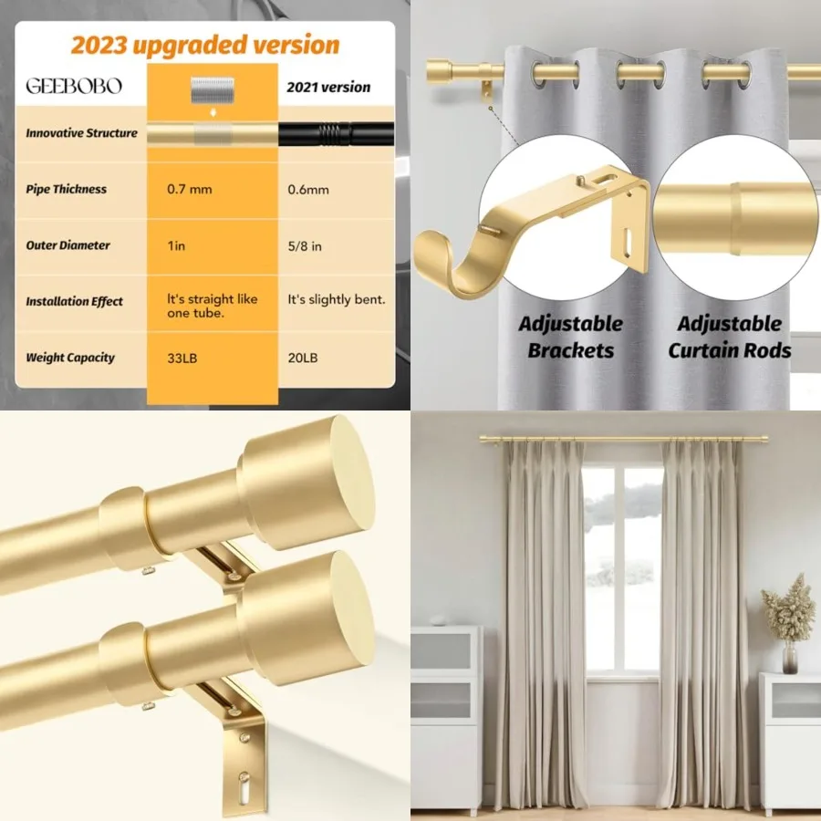 2 Pack Curtain Rods for Windows 28 to 48 Inch, 1 Inch Adjustable Heavy Duty Easy Install Curtain Rods Set for Outdoor, Patio, F
2 Pack Curtain Rods for Windows 28 to 48 Inch, 1 Inch Adjustable Heavy Duty Easy Install Curtain Rods Set for Outdoor, Patio, F
