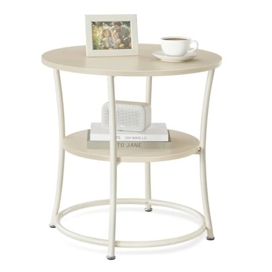 21.7-Inch Round Side Table, 2-Tier End Table, Nightstand with Steel Frame, Spacious Top, for Small Spaces, Living Room, Bedroom
21.7-Inch Round Side Table, 2-Tier End Table, Nightstand with Steel Frame, Spacious Top, for Small Spaces, Living Room, Bedroom