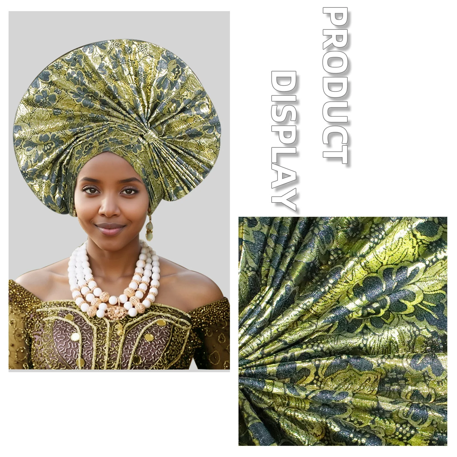 New Already Made Headtie for Women African Head Wrap Wedding Party Turban Cap Exaggerated Fan-Shaped Auto Gele Nigerian Headgear
New Already Made Headtie for Women African Head Wrap Wedding Party Turban Cap Exaggerated Fan-Shaped Auto Gele Nigerian Headgear