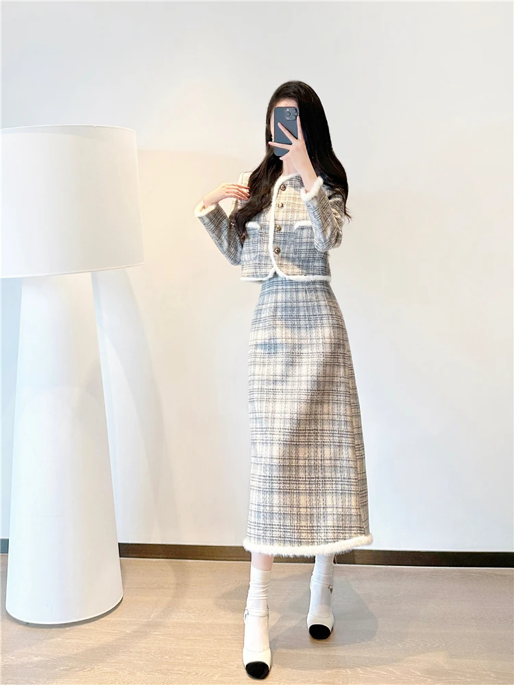 Winter Faion Ele Thiened Cotton Quilted Midi Two-Piece Set Ele Sle Long Sve Button up Polyester Dr
Winter Faion Ele Thiened Cotton Quilted Midi Two-Piece Set Ele Sle Long Sve Button up Polyester Dr