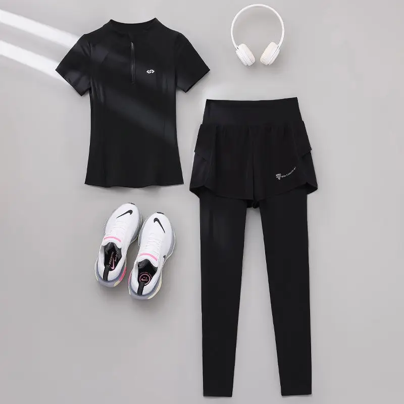Women's Quick-Dry Running Shirt2025New Summer Running Fitness Short Sleeve Slimming Outdoor Hiking Sports Set
Women's Quick-Dry Running Shirt2025New Summer Running Fitness Short Sleeve Slimming Outdoor Hiking Sports Set