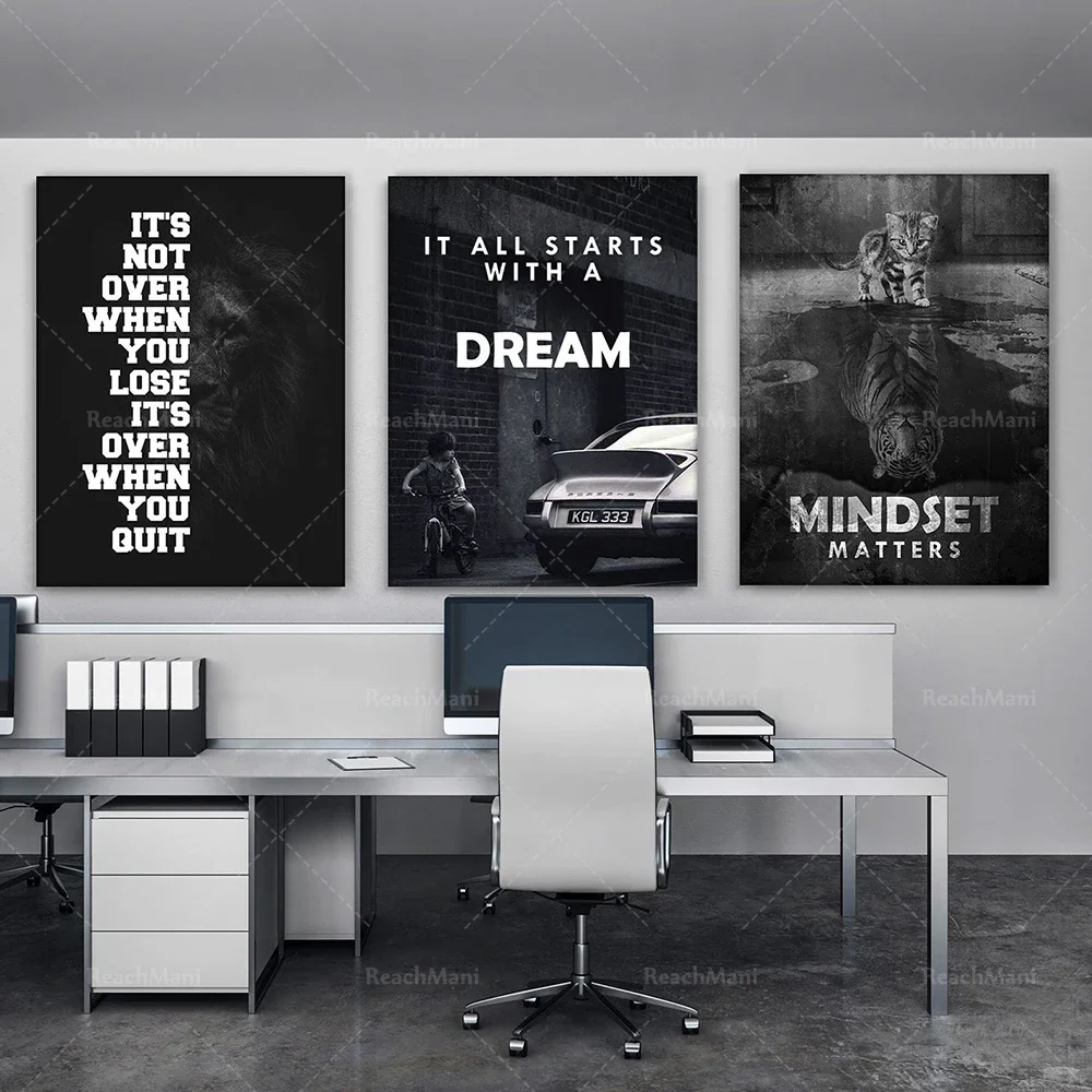 3x inspirational wall art canvas prints office decoration 3 pieces bundled mentality matters / everything starts with a dream po
3x inspirational wall art canvas prints office decoration 3 pieces bundled mentality matters / everything starts with a dream po