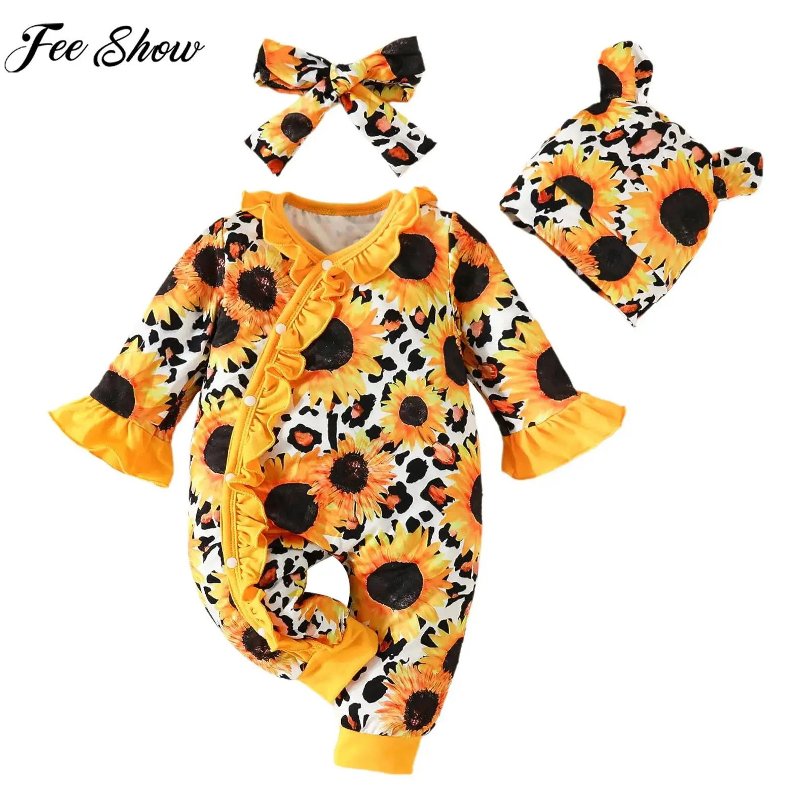 Комбинезон с цветочным принтом для маленьких девочек на весну и осень, комбинезон с расклешенными рукавами и рюшами, шляпа и повязка на голову для дня рождения, фотосессии
Комбинезон с цветочным принтом для маленьких девочек на весну и осень, комбинезон с расклешенными рукавами и рюшами, шляпа и повязка на голову для дня рождения, фотосессии