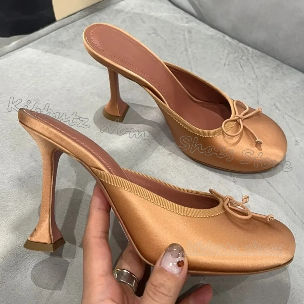 Bows Slipper Sandals Satin Solid Color Fashion Elegant Sweet Summer Women Shoes Newest Novelty Sexy Concise Round Toe Thin Heels
Bows Slipper Sandals Satin Solid Color Fashion Elegant Sweet Summer Women Shoes Newest Novelty Sexy Concise Round Toe Thin Heels