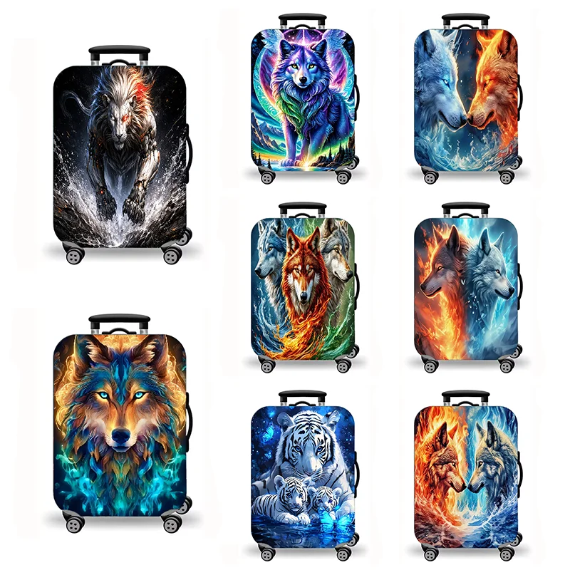 Luggage Cover, Fantasy Wolf Lion Tiger Fire Ice Print Stretch Suitcase Protector, Washable Anti-Scratch Travel Baggage Cover
Luggage Cover, Fantasy Wolf Lion Tiger Fire Ice Print Stretch Suitcase Protector, Washable Anti-Scratch Travel Baggage Cover