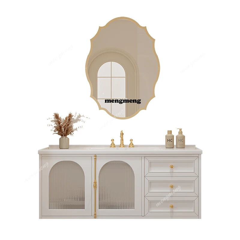 French Cream Wind Bathroom Cabinet Integrated Basin Ceramic Basin Combined Toilet Hand Wash Table American Solid Wood Bathroom
French Cream Wind Bathroom Cabinet Integrated Basin Ceramic Basin Combined Toilet Hand Wash Table American Solid Wood Bathroom