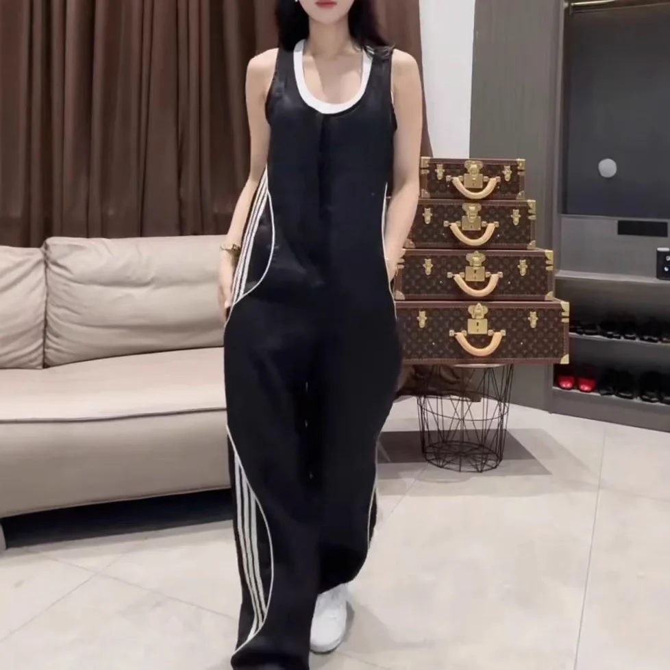 Модный свободный комбинезон с широкими штанинами, длинные брюки с высокой талией, лето 202, повседневный слип для похудения, модный цельный костюм
Модный свободный комбинезон с широкими штанинами, длинные брюки с высокой талией, лето 202, повседневный слип для похудения, модный цельный костюм