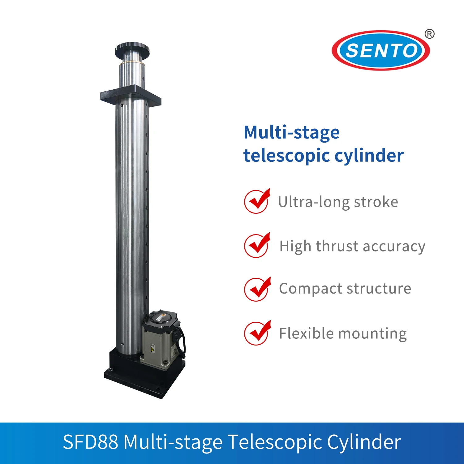 SFD88-10QF-1.5KN-R1000 -SENTO Servo Electric Cylinder, High Precision, Stable Thrust, for Automation, Press Fitting, Positioning
SFD88-10QF-1.5KN-R1000 -SENTO Servo Electric Cylinder, High Precision, Stable Thrust, for Automation, Press Fitting, Positioning