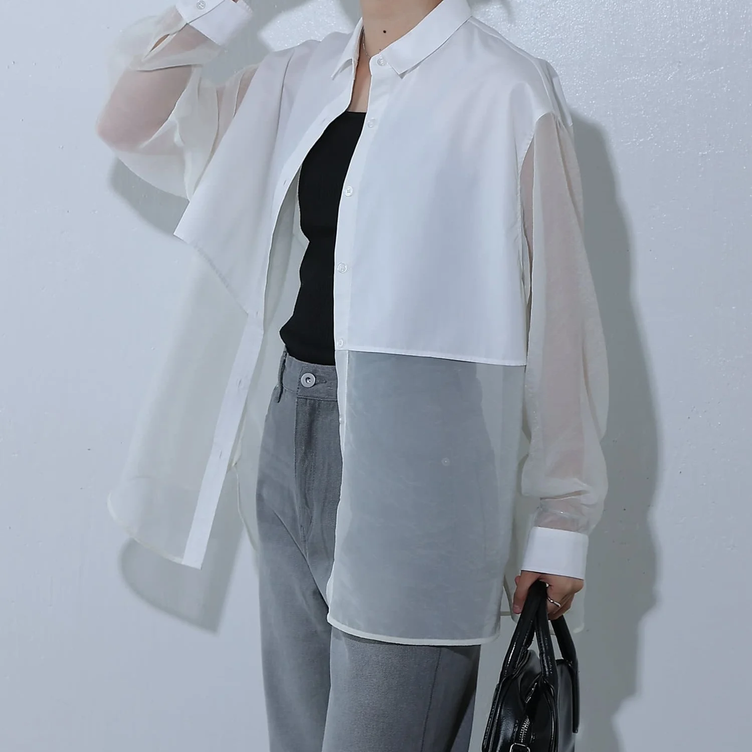 Faionable Oversized irt Women's Collar Standup Patchwork Button Street Sle Long Sve Polyester Fiber Regular Length
Faionable Oversized irt Women's Collar Standup Patchwork Button Street Sle Long Sve Polyester Fiber Regular Length