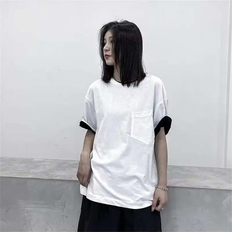 Ladies Short Sleeve Summer New Loose Fashion Solid Color Round Collar Short Sleeve T Shirt Large Size Top
Ladies Short Sleeve Summer New Loose Fashion Solid Color Round Collar Short Sleeve T Shirt Large Size Top