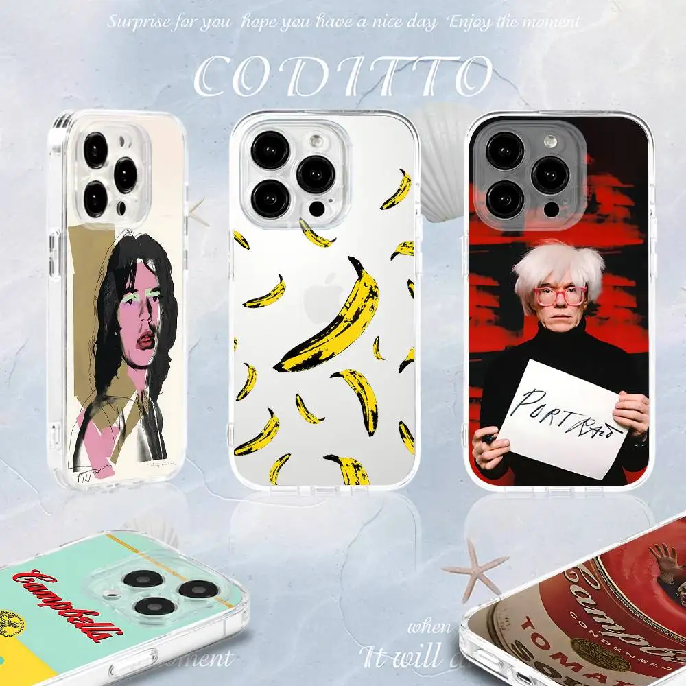 Art A-Andy W-Warhol Banana Phone Case For iPhone 16,15,14,13,12,11 Pro,Max,Plus,X,XS,XR,SE4,E Mini Transparent Soft Cover
Art A-Andy W-Warhol Banana Phone Case For iPhone 16,15,14,13,12,11 Pro,Max,Plus,X,XS,XR,SE4,E Mini Transparent Soft Cover