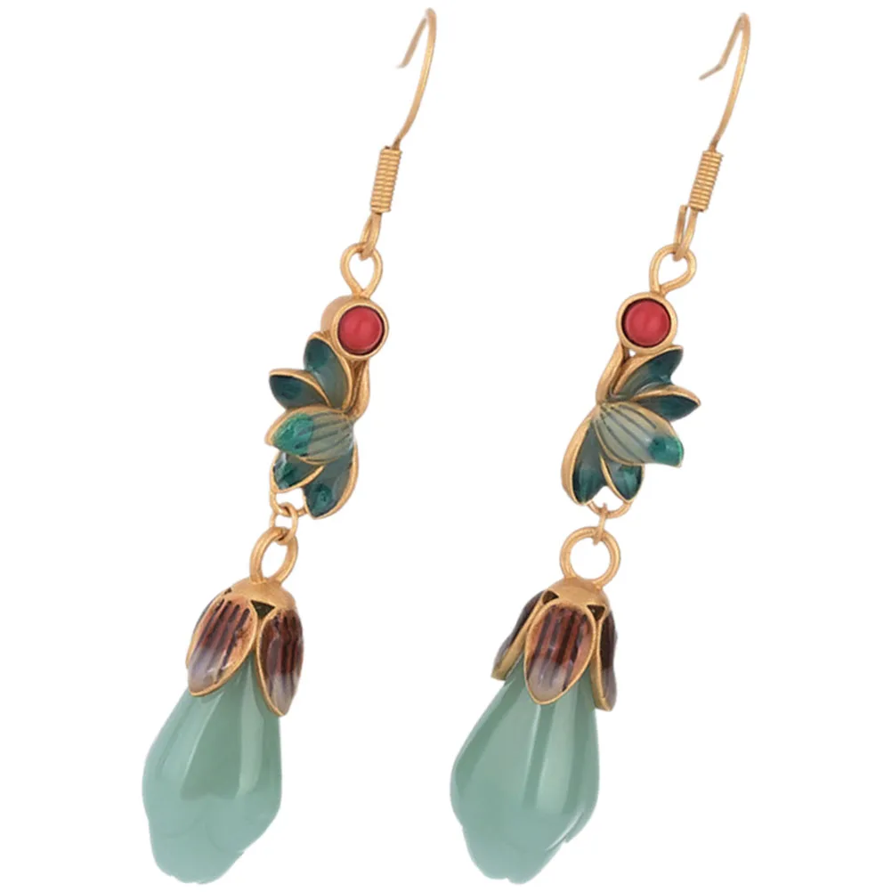 Magnolia Earrings Jade Dangle Vintage Chinese Drop Alloy Teardrop Lightweight NonFading Synthetic Style Elegant Shape Women
Magnolia Earrings Jade Dangle Vintage Chinese Drop Alloy Teardrop Lightweight NonFading Synthetic Style Elegant Shape Women