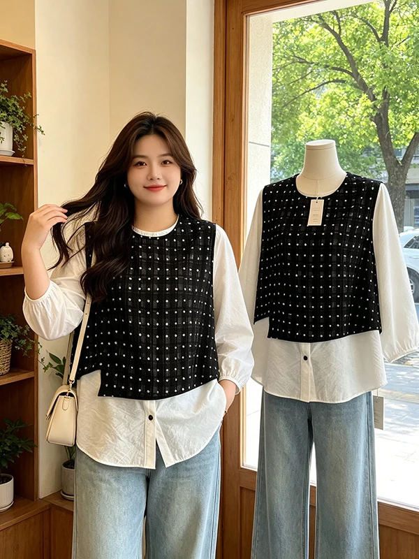 plus Size Polka Dot Shirt Casual Slimming Top Women's Summer New Style Seven Sleeve Commute Style Comfortable Breathable
plus Size Polka Dot Shirt Casual Slimming Top Women's Summer New Style Seven Sleeve Commute Style Comfortable Breathable