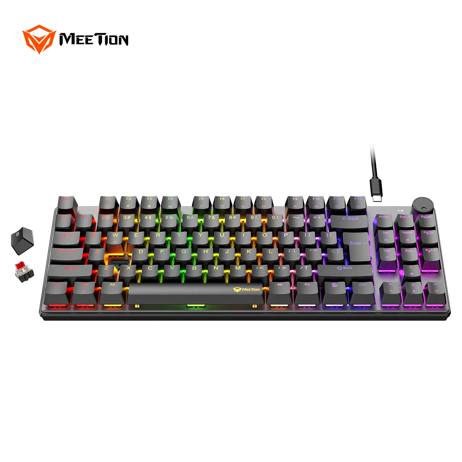 Gaming Mechanical Keyboard RGB Backlit Red Switch Type-C Wired Floating Keycaps Metal Panel Anti-Ghosting Shortcut Keys
Gaming Mechanical Keyboard RGB Backlit Red Switch Type-C Wired Floating Keycaps Metal Panel Anti-Ghosting Shortcut Keys