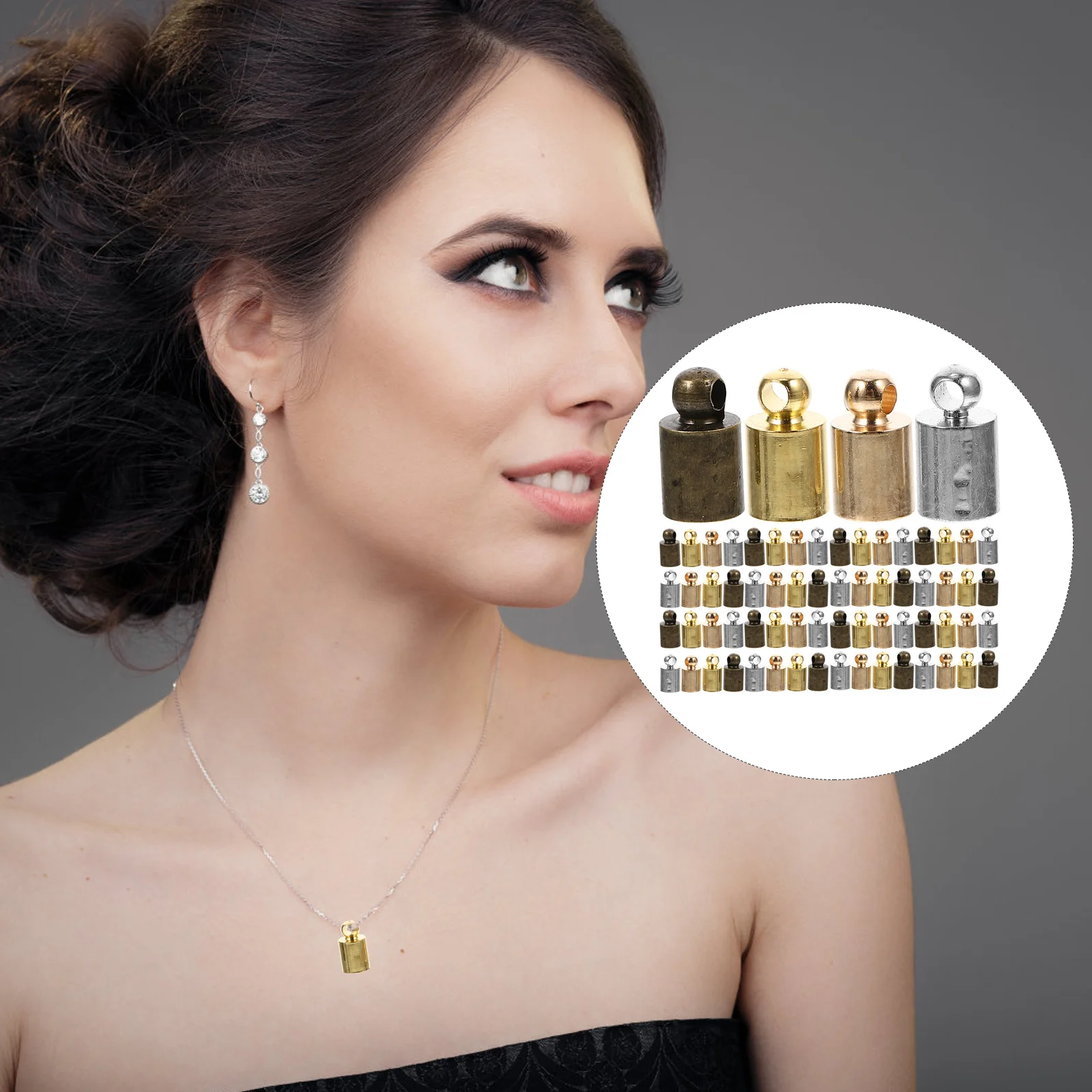 100Pcs Metal Tassel Caps Mini Pendant Cord Ends Premium Copper for Bracelet Necklace DIY Decoration Replaceable Tassel Making
100Pcs Metal Tassel Caps Mini Pendant Cord Ends Premium Copper for Bracelet Necklace DIY Decoration Replaceable Tassel Making