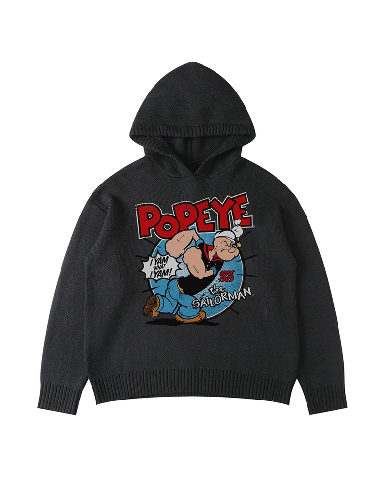 Новый вязаный свитер с капюшоном в стиле аниме и мультфильмов, американский ретро-стиль, мужской свободный свитер с капюшоном, теплый, с длинными рукавами, хлопковый.
Новый вязаный свитер с капюшоном в стиле аниме и мультфильмов, американский ретро-стиль, мужской свободный свитер с капюшоном, теплый, с длинными рукавами, хлопковый.