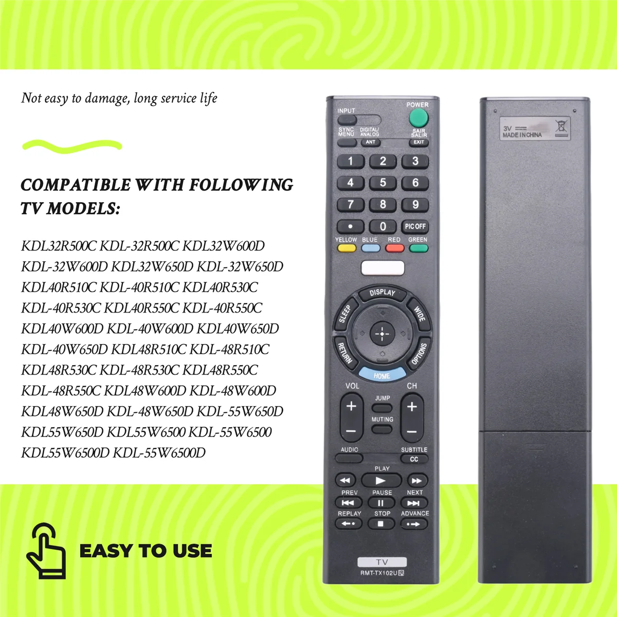 Пульт дистанционного управления BISMZ Smart TV для Sony Rmt-Tx102U для Rmt-Tx100D Rmt-Tx101J Rmt-Tx101D Rmt-Tx100E Rmt-Tx101E Rmt-Tx200
Пульт дистанционного управления BISMZ Smart TV для Sony Rmt-Tx102U для Rmt-Tx100D Rmt-Tx101J Rmt-Tx101D Rmt-Tx100E Rmt-Tx101E Rmt-Tx200
