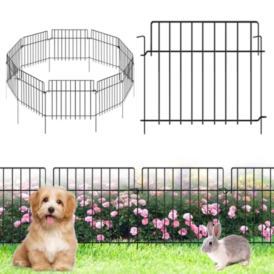Garden fence for patio and yard use, metal wire, black, rustproof with 1.55 gap, easy assembly, 42.5 ft L x 20 in H, 30-pack fo
Garden fence for patio and yard use, metal wire, black, rustproof with 1.55 gap, easy assembly, 42.5 ft L x 20 in H, 30-pack fo