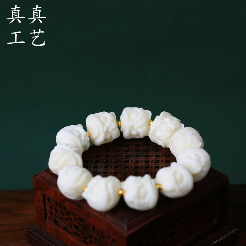 Ivory Nut Lion's Head Bracelet Auspicious Lion Bracelet Xingyue Rudraksha Bodhi Accessories Crafts Men's and Women's Fashion
Ivory Nut Lion's Head Bracelet Auspicious Lion Bracelet Xingyue Rudraksha Bodhi Accessories Crafts Men's and Women's Fashion