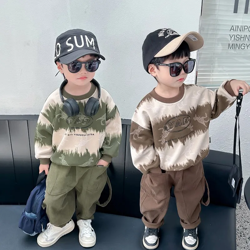 Cool Tie Dye Workwear Pants Set Children's Spring Autumn Casual Fashion Sweatshirt Two Piece Set for Boys Infants
Cool Tie Dye Workwear Pants Set Children's Spring Autumn Casual Fashion Sweatshirt Two Piece Set for Boys Infants