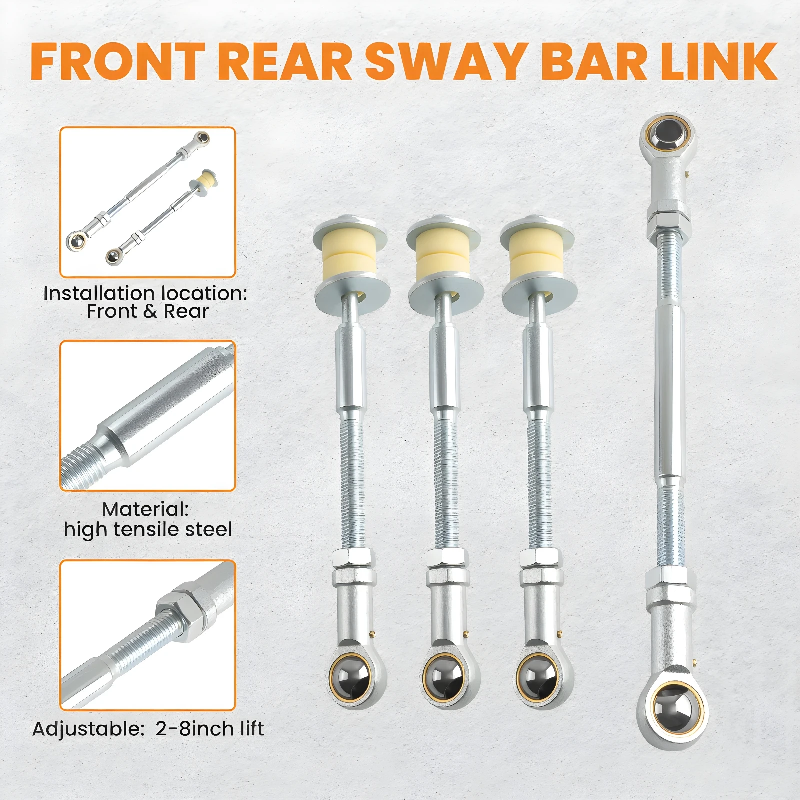 Heavy Duty Adjustable Sway Bar Link For Nissan Patrol GU Y61 Extended 2-8 Inch
Heavy Duty Adjustable Sway Bar Link For Nissan Patrol GU Y61 Extended 2-8 Inch