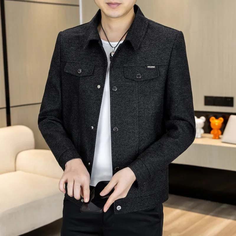 Мужская приталенная куртка на пуговицах, повседневная верхняя одежда в корейском стиле, однотонное пальто с длинными рукавами для весны и осени
Мужская приталенная куртка на пуговицах, повседневная верхняя одежда в корейском стиле, однотонное пальто с длинными рукавами для весны и осени