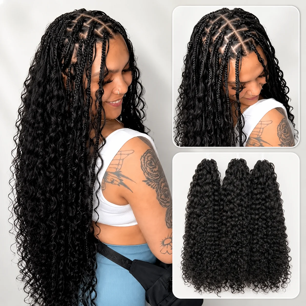 Natural Black Crochet Human Hair Miracle Knots Kinky Curly Feather Pre Looped Braiding Hair Extensions True Black Curly Human Hair Bundles Soft Full Lightweight No Tangle Reusable Protective Style For Women
Natural Black Crochet Human Hair Miracle Knots Kinky Curly Feather Pre Looped Braiding Hair Extensions True Black Curly Human Hair Bundles Soft Full Lightweight No Tangle Reusable Protective Style For Women