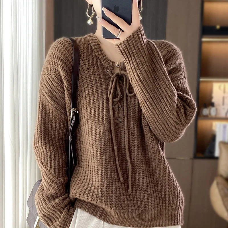 2025 Spring New Cashmere Sweater Women's Round Neck Pullover 100% Pure Wool Knitted Sweater Loose Korean Fashion Top for Women
2025 Spring New Cashmere Sweater Women's Round Neck Pullover 100% Pure Wool Knitted Sweater Loose Korean Fashion Top for Women