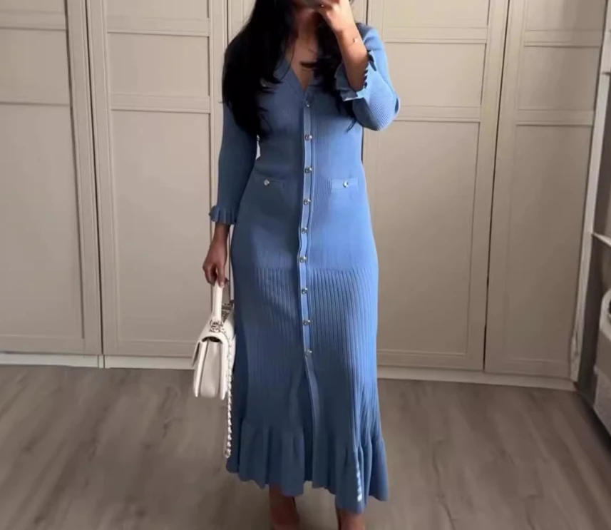 Women's fashionable dress summer new sexy solid color round neck slim fit long sleeved knitted sweater women's hip hugging dress
Women's fashionable dress summer new sexy solid color round neck slim fit long sleeved knitted sweater women's hip hugging dress